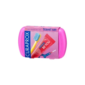 CURAPROX BE YOU TRAVEL SET - zestaw podróżny do higieny jamy ustnej różowy