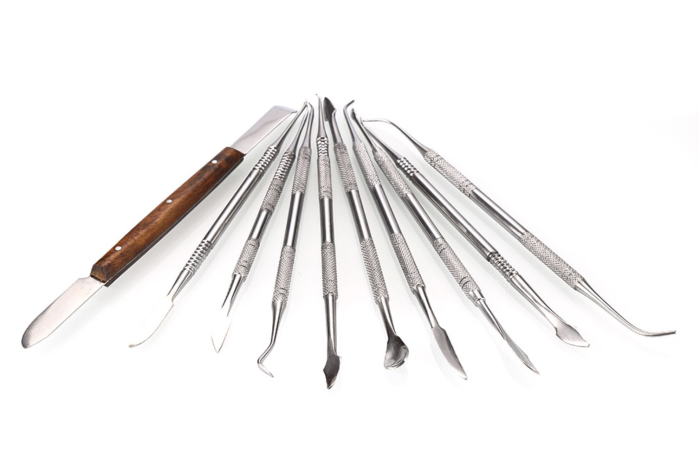 Zestaw narzędzi do modelowania wosku ALDEK - 10 sztuk + etui