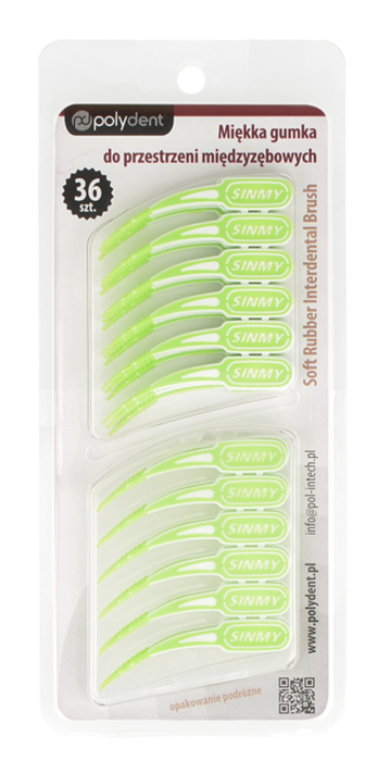 Gumki Interdental do przestrzeni międzyzębowych - 36 sztuk
