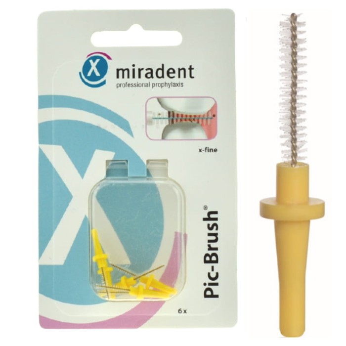 MIRADENT PIC-BRUSH - szczoteczki międzyzębowe 0,5mm żółte 6 szt.