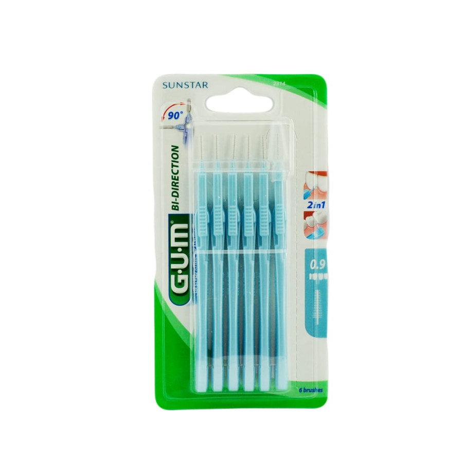 GUM BI-DIRECTION - szczoteczki międzyzębowe, niebieskie 0,9mm