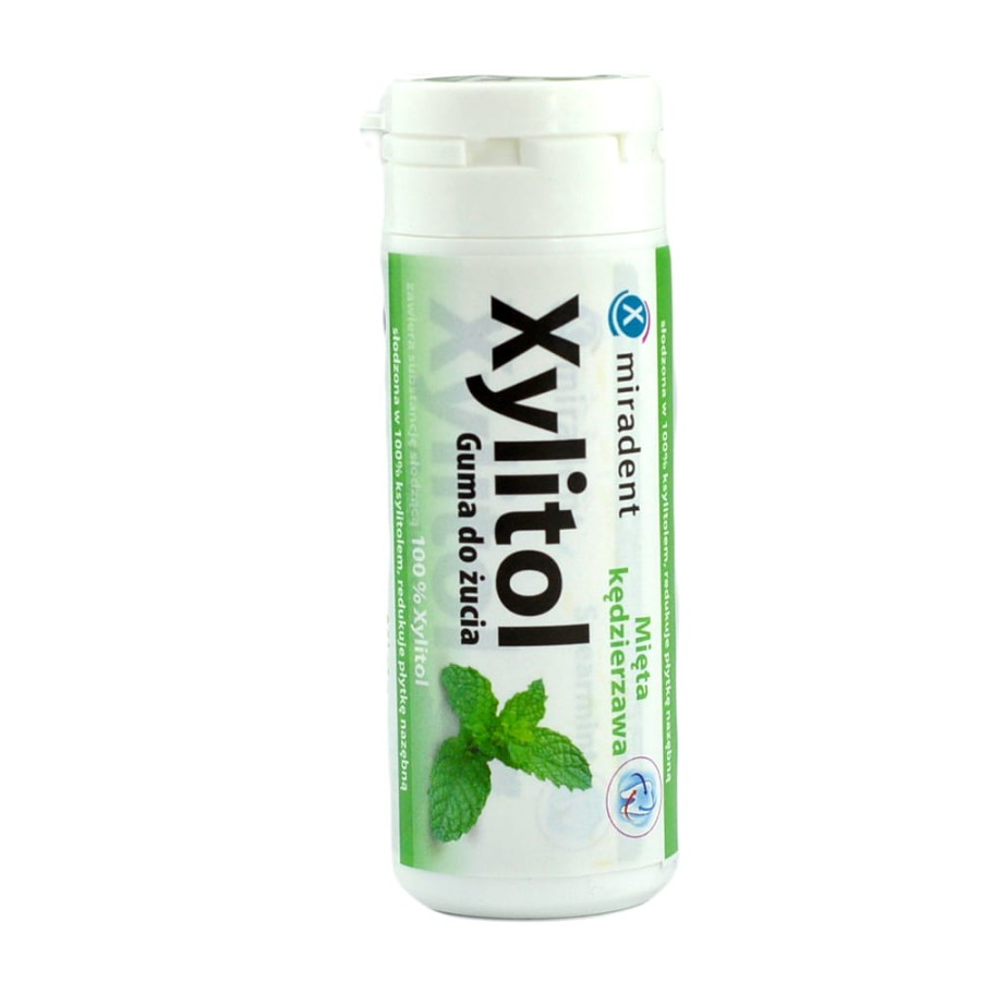 MIRADENT XYLITOL - gumy do żucia z ksylitolem, smak mięta kędzierzawa