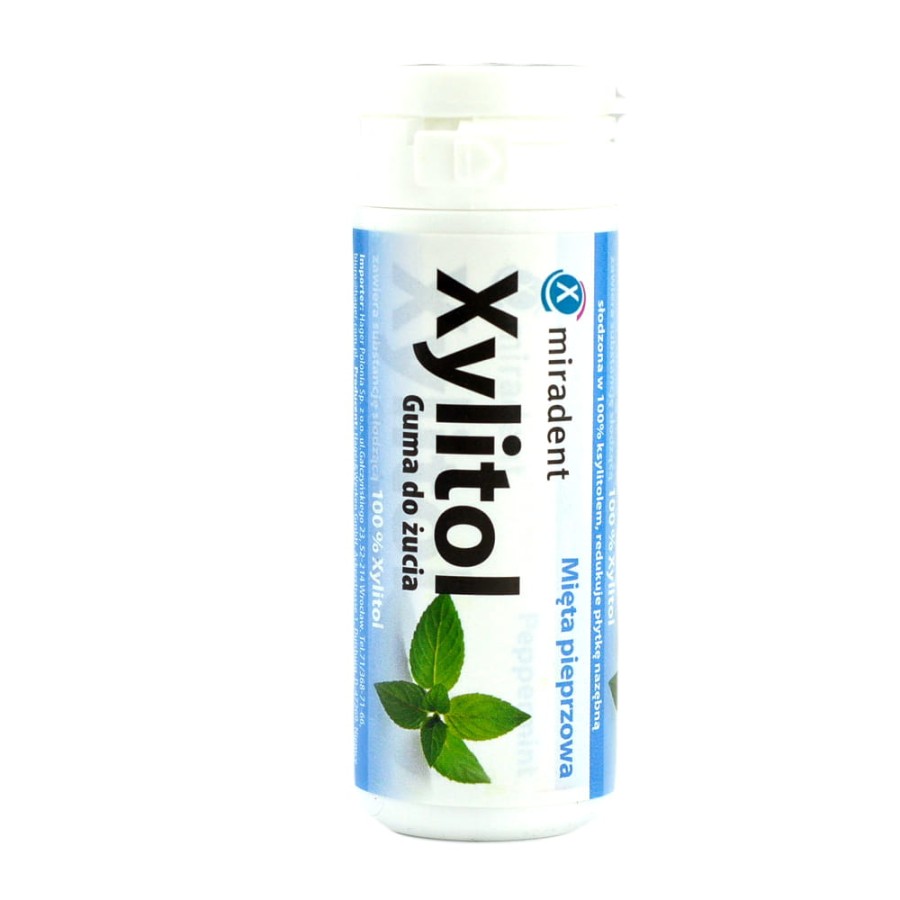 MIRADENT XYLITOL - gumy do żucia z ksylitolem, smak mięta pieprzowa
