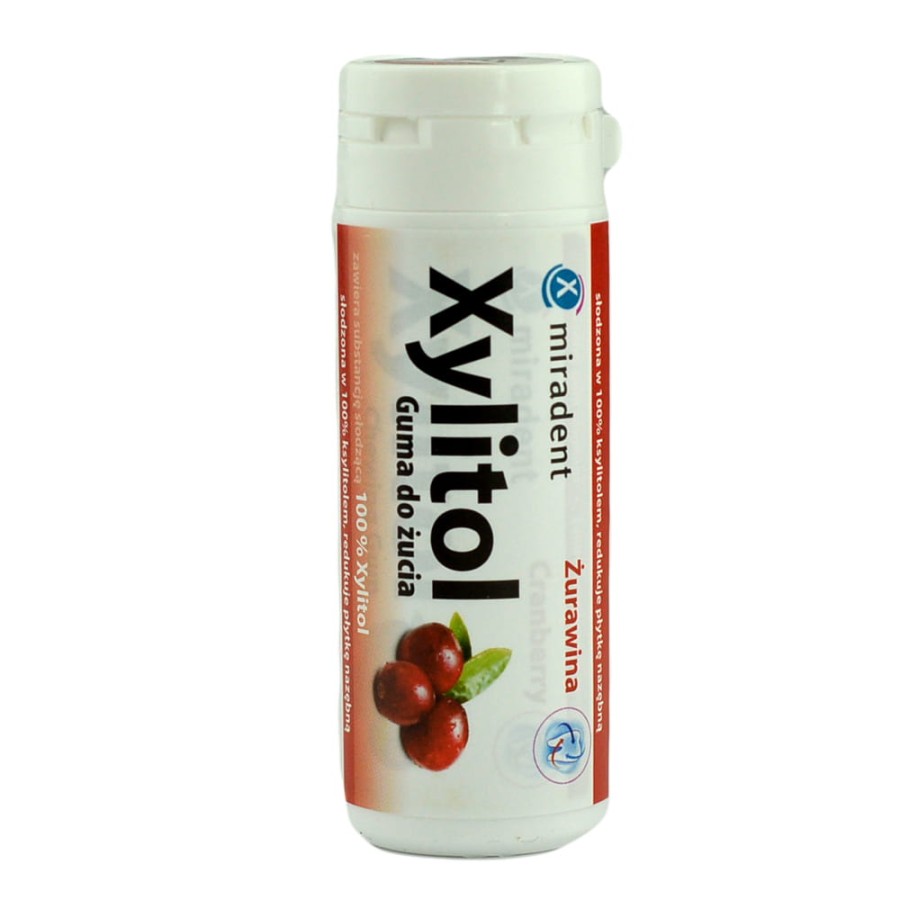 MIRADENT XYLITOL - gumy do żucia z ksylitolem, smak żurawinowy