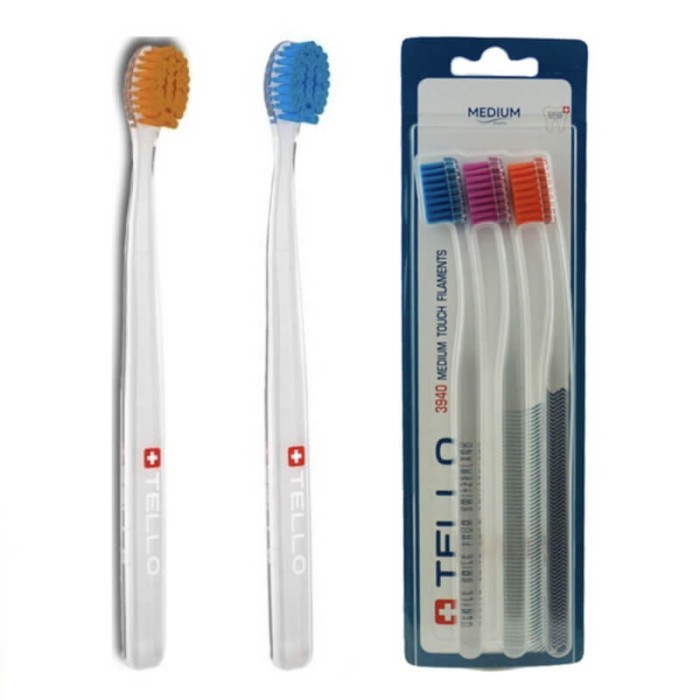TELLO MEDIUM 3940 TRIOPACK - średnie szczoteczki do zębów