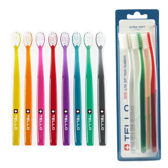 TELLO ULTRASOFT 6240 TRIOPACK - bardzo miękkie szczoteczki do zębów