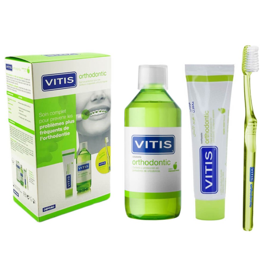 VITIS ORTHODONTIC - zestaw ortodontyczny płyn + pasta + szczoteczka