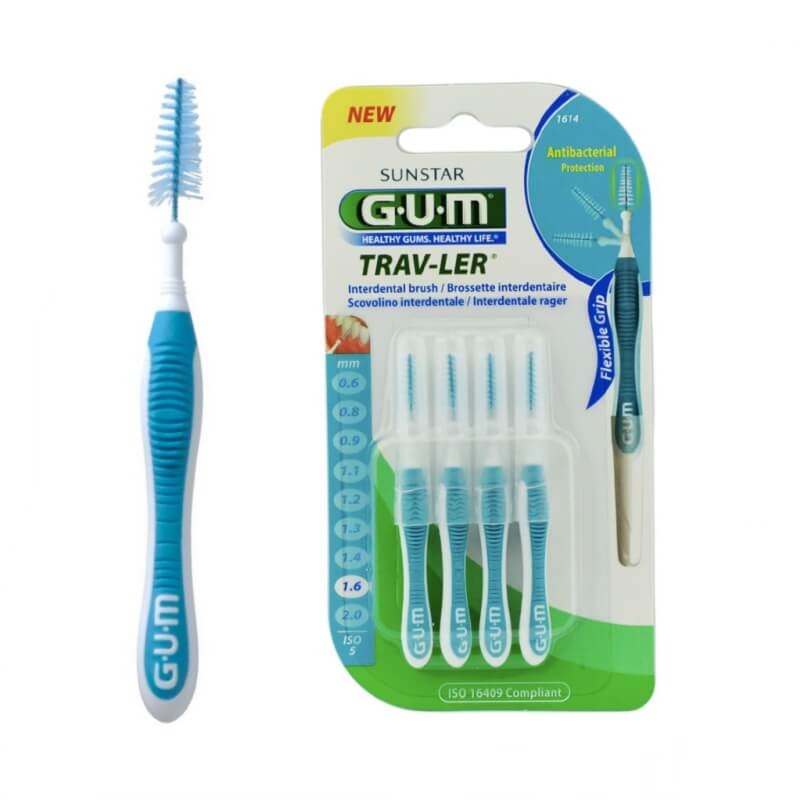 GUM TRAV-LER - szczoteczki międzyzębowe, niebieskie