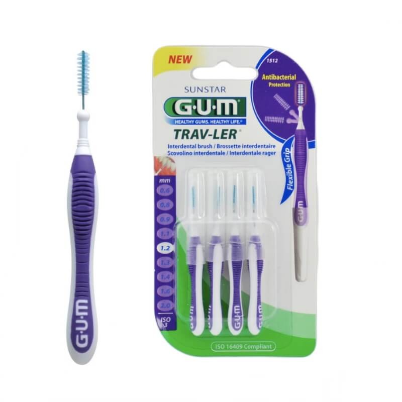 GUM TRAV-LER - szczoteczki międzyzębowe, fioletowe 1,2mm