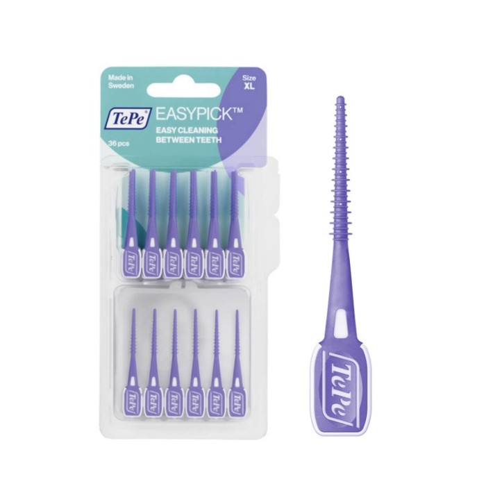 TePe EasyPick XL - fioletowe gumki do czyszczenia przestrzeni międzyzębowych 36 szt.