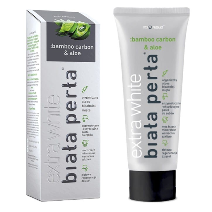 BIAŁA PERŁA BAMBOO CARBON & ALOE - wybielająca pasta do zębów 75ml