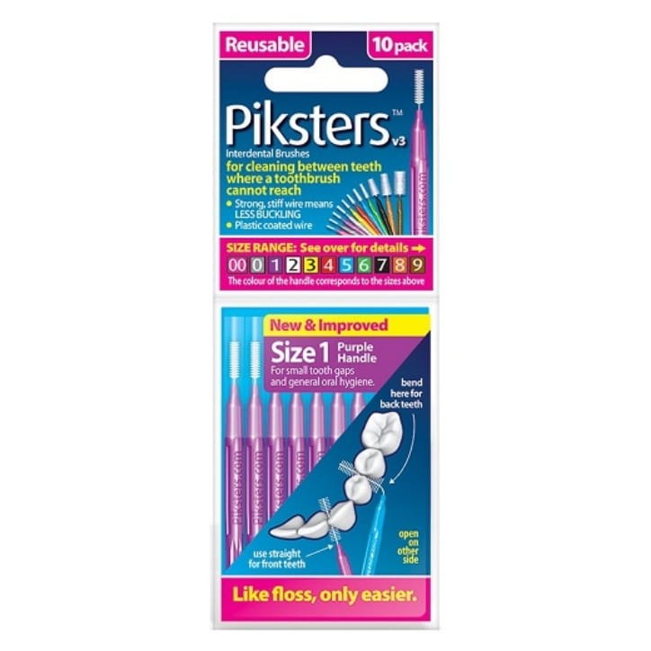 PIKSTERS REGULAR - szczoteczki międzyzębowe fioletowe rozmiar 1 10szt.