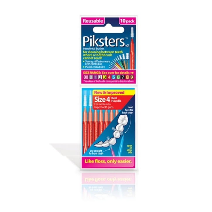 PIKSTERS REGULAR - szczoteczki międzyzębowe czerwone rozmiar 4 10szt.