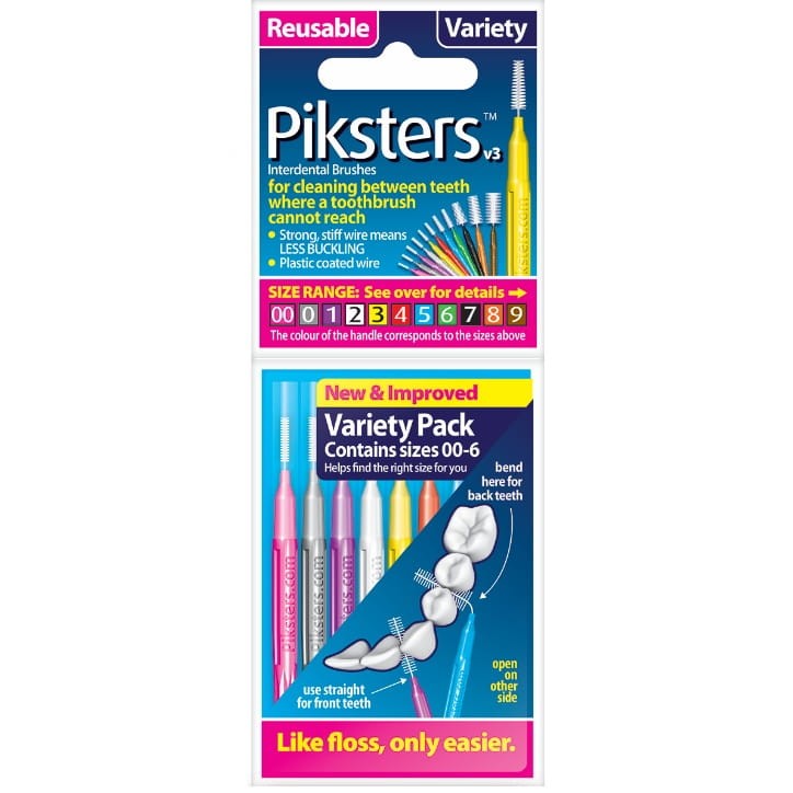 PIKSTERS REGULAR MIX - szczoteczki międzyzębowe mix rozmiary 00-6 8szt.