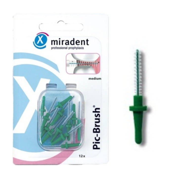 MIRADENT PIC-BRUSH - szczoteczki międzyzębowe 2,2mm zielone 12 szt.