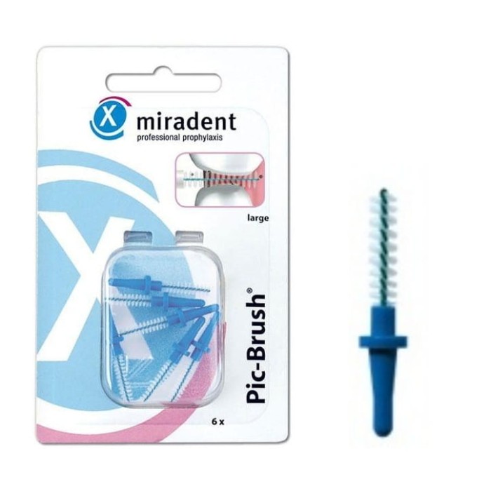 MIRADENT PIC-BRUSH - szczoteczki międzyzębowe 3,0mm niebieskie 6 szt.
