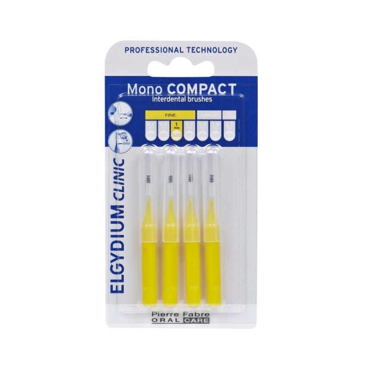 ELGYDIUM CLINIC MONO COMPACT 2 - szczoteczki międzyzębowe 1,0mm żółte 4 szt.