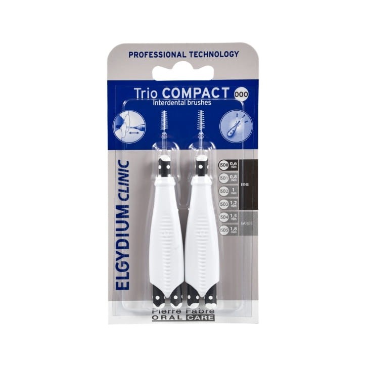ELGYDIUM CLINIC TRIO COMPACT 000 - szczoteczki międzyzębowe 0,6mm czarne 6 szt.