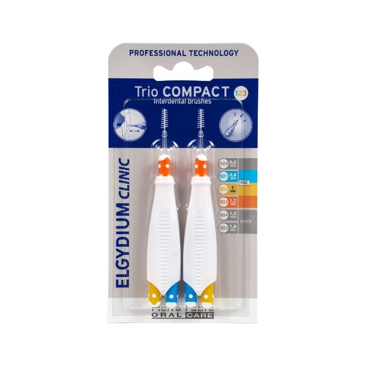 ELGYDIUM CLINIC TRIO COMPACT 123 - szczoteczki międzyzębowe 0,8mm, 1,0mm, 1,2mm 6 szt.