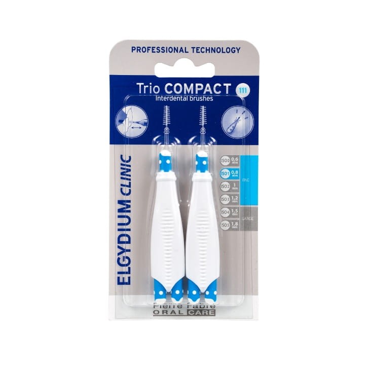 ELGYDIUM CLINIC TRIO COMPACT 111 - szczoteczki międzyzębowe 0,8mm niebieskie 6 szt.