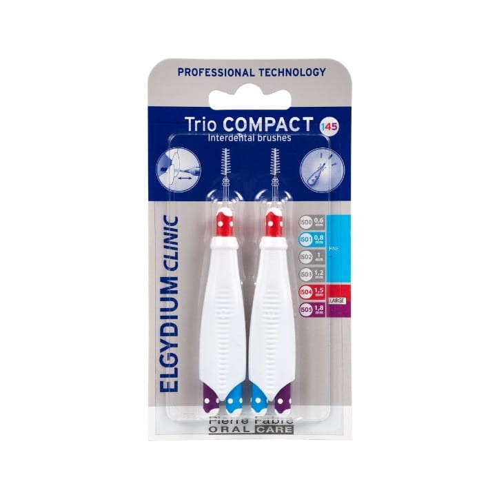 ELGYDIUM CLINIC TRIO COMPACT 145 - szczoteczki międzyzębowe 0,8mm, 1,5mm, 1,8mm 6 szt.