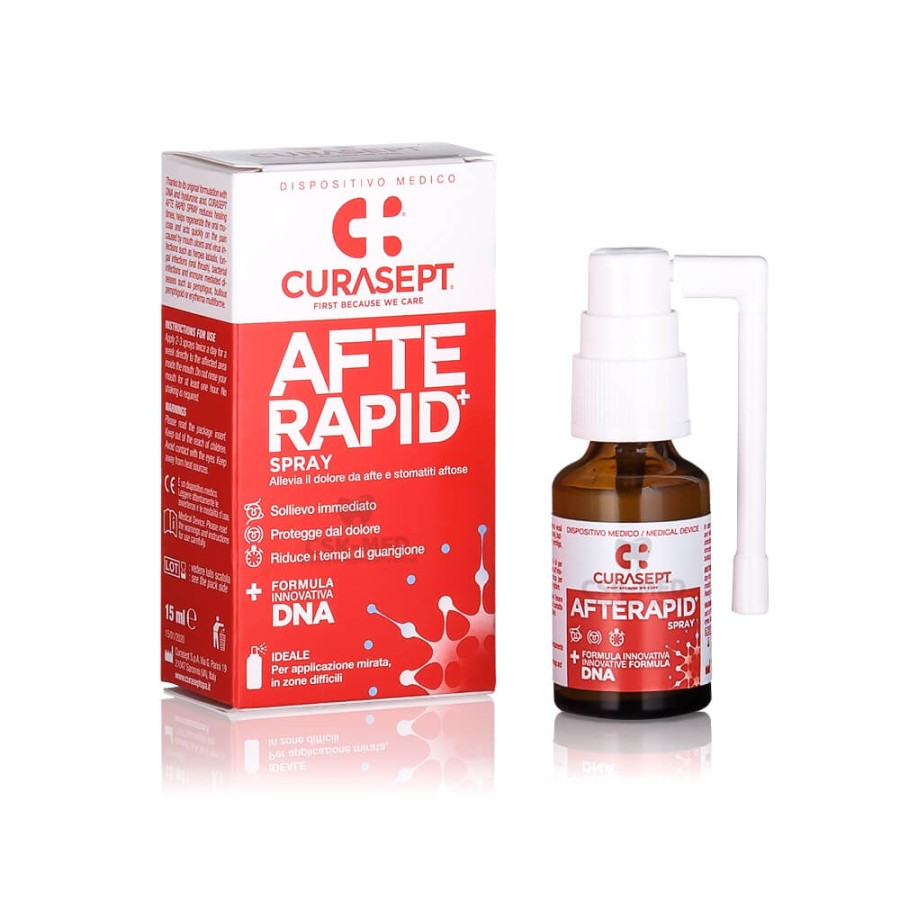 CURASEPT AFTE RAPID - spray na afty do jamy ustnej 15ml