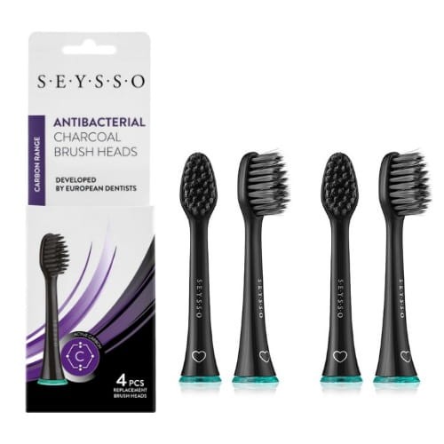SEYSSO CARBON ANTIBACTERIAL - końcówki wymienne do szczoteczek sonicznych SEYSSO 4 szt.