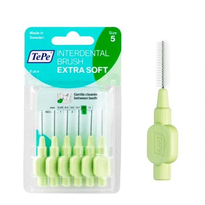 TePe Extra Soft szczoteczki międzyzębowe - zielone 6 szt.