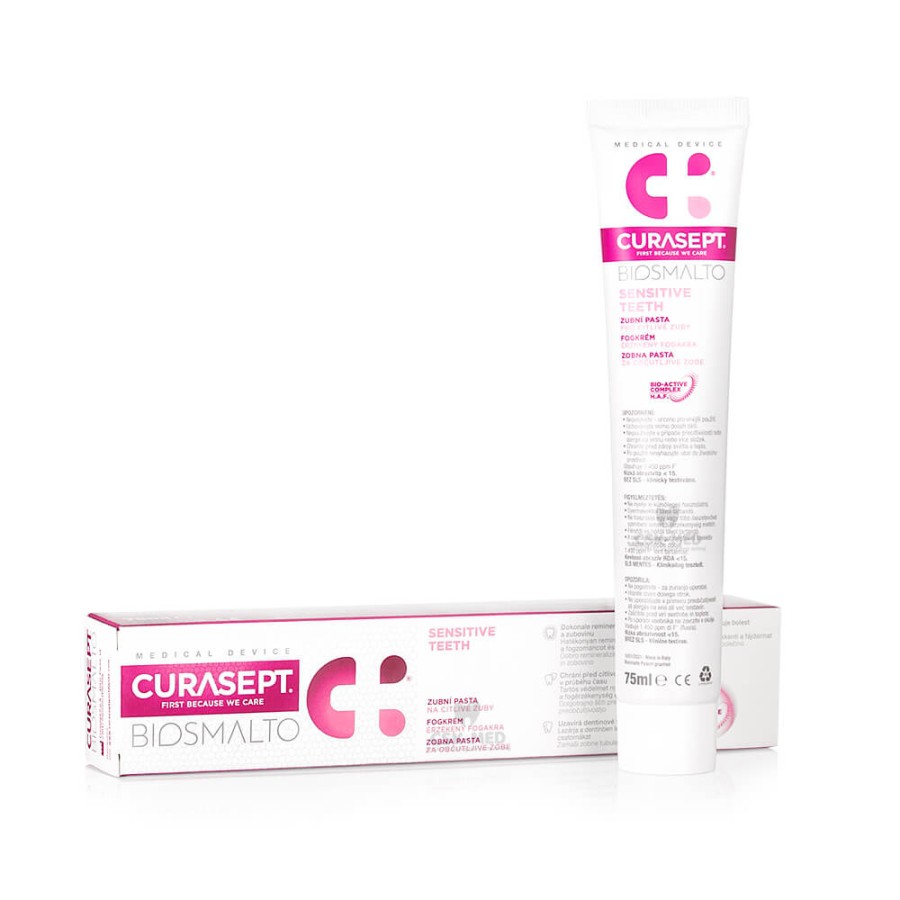 CURASEPT BIOSMALTO SENSITIVE - pasta do zębów na nadwrażliwość zębów 75ml