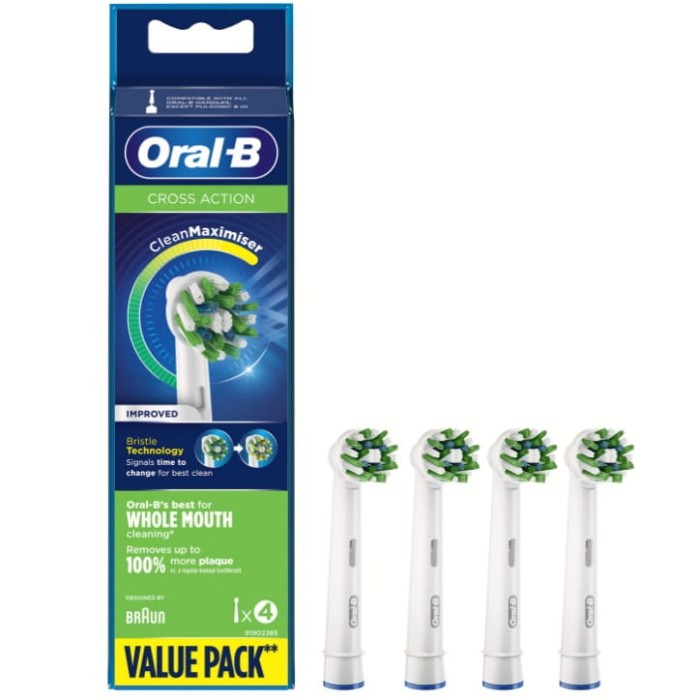 ORAL-B CROSS ACTION CLEAN MAXIMISER EB50RB-4 - końcówki do szczoteczki elektrycznej 4 szt.