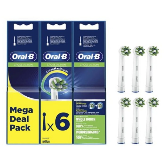 ORAL-B CROSS ACTION CLEAN MAXIMISER EB50RB-6 - końcówki do szczoteczki elektrycznej 6 szt.