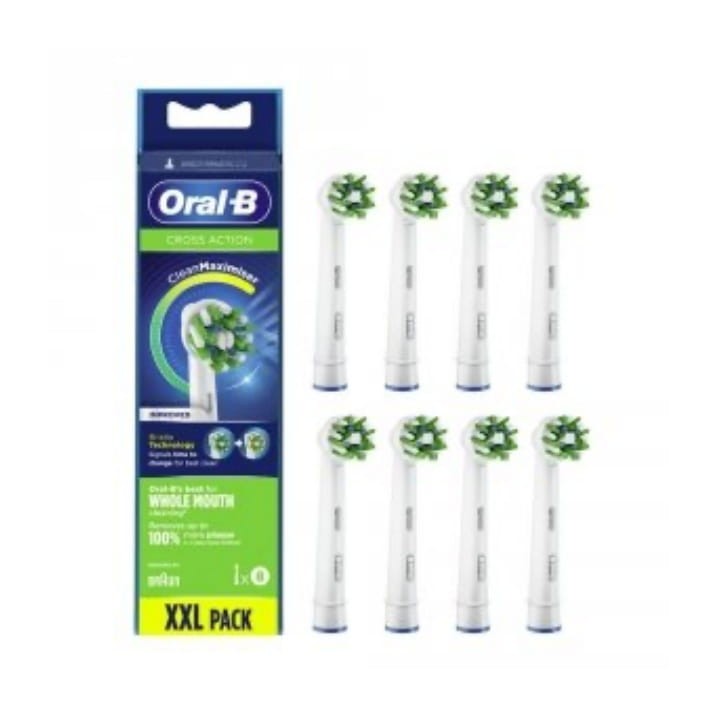 ORAL-B CROSS ACTION CLEAN MAXIMISER EB50RB-8 - końcówki do szczoteczki elektrycznej 8 szt.