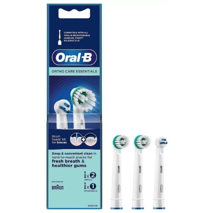 ORAL-B ORTHO CARE ESSENTIALS OC17-3 - końcówki do szczoteczki elektrycznej 2+1