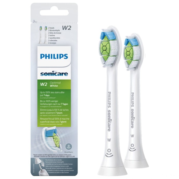 PHILIPS SONICARE W2 OPTIMAL WHITE HX6062/10 -  końcówki do szczoteczki sonicznej 2 szt.