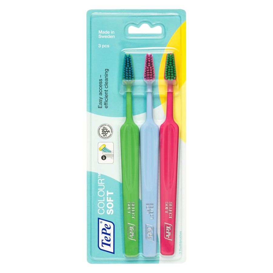 TEPE COLOUR SOFT - zestaw trzech, miękkich szczoteczek do zębów