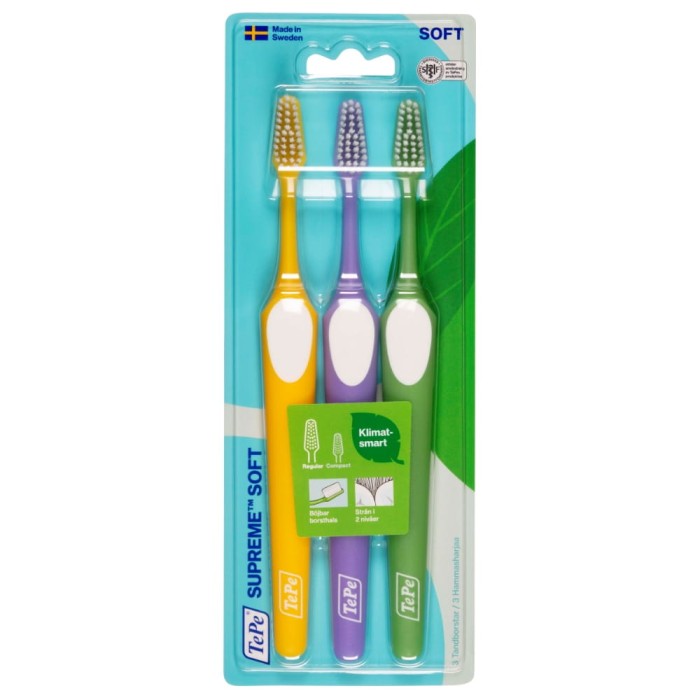 TEPE SUPREME SOFT - zestaw trzech, miękkich szczoteczek do zębów