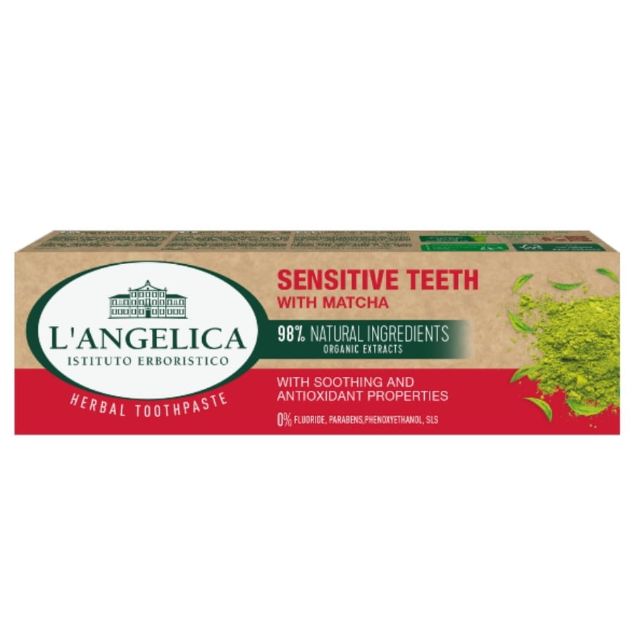 L'ANGELICA WRAŻLIWE ZĘBY Z MATCHA - ziołowa pasta do zębów 75ml