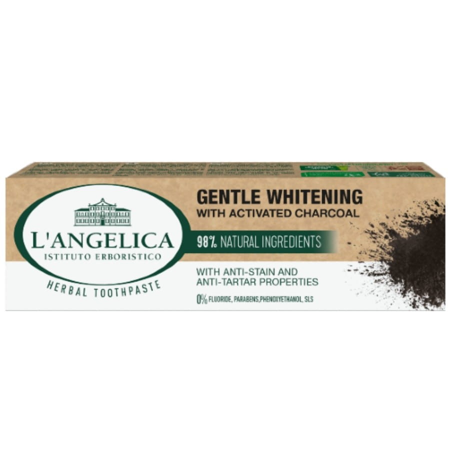 L'ANGELICA DELIKATNE WYBIELANIE - naturalna wybielająca pasta do zębów z węglem aktywnym 75ml