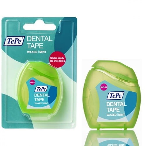 TEPE DENTAL TAPE - woskowana taśma dentystyczna o miętowym smaku 40m