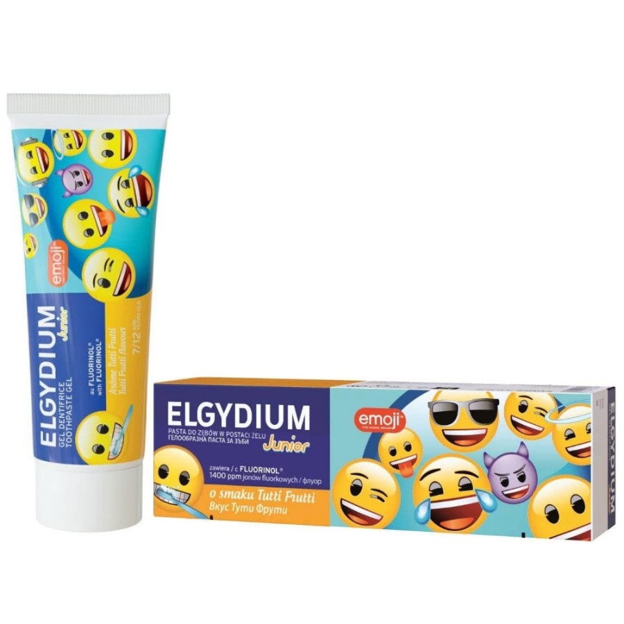 ELGYDIUM EMOJI JUNIOR TUTTI FRUTTI - pasta do zębów dla dzieci 50ml