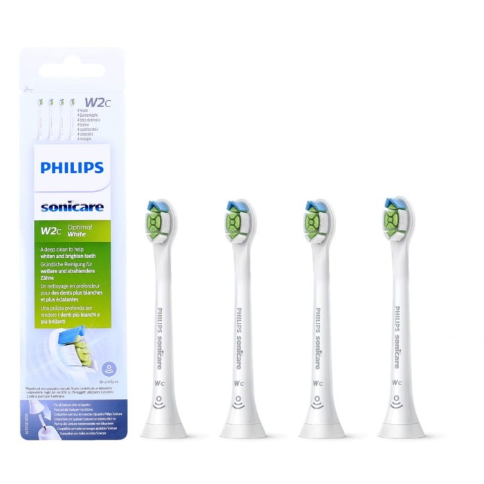 PHILIPS SONICARE W2C OPTIMAL WHITE HX6074/27 -  białe końcówki do szczoteczki sonicznej 4 szt.