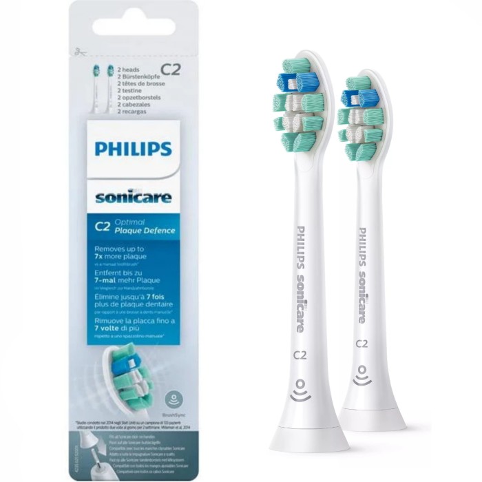 PHILIPS SONICARE C2 PLAQUE DEFENCE HX9022/10 -  białe końcówki do szczoteczki sonicznej 2 szt.