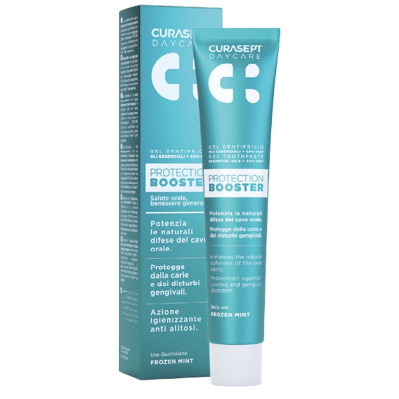 CURASEPT DAYCARE PROTECTION BOOSTER - ochronna pasta do zębów z CPC-HAP o smaku mroźnej mięty 75ml