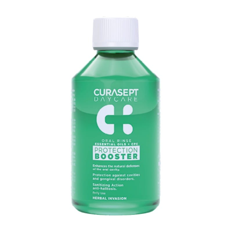 CURASEPT DAYCARE PROTECTION BOOSTER - płyn do płukania jamy ustnej z CPC o smaku ziołowym 500ml