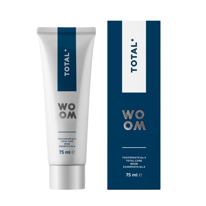 WOOM TOTAL+ - wybielająca pasta do zębów o kompleksowym działaniu z hydroksyapatytem 75ml