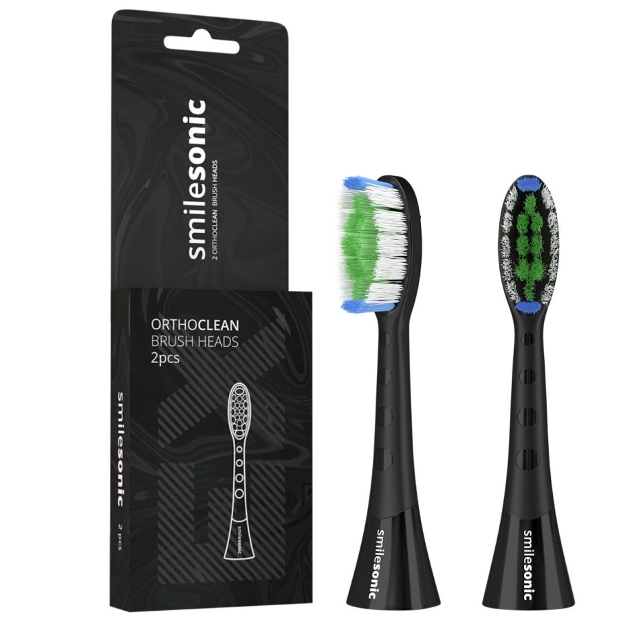 SMILESONIC ORTHO CLEAN - ortodontyczne końcówki do szczoteczki sonicznej czarne 2szt.