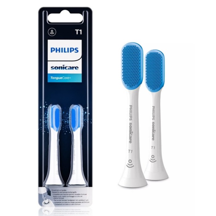 PHILIPS SONICARE T1 TONGUE CARE HX8072/01 -  białe końcówki do czyszczenia języka do szczoteczki sonicznej 2 szt.