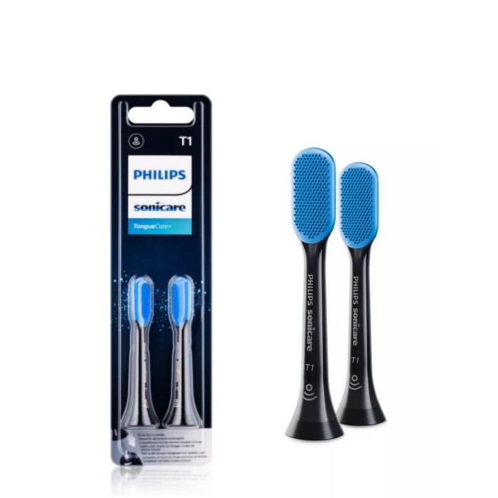 PHILIPS SONICARE T1 TONGUE CARE HX8072/11 -  czarne końcówki do czyszczenia języka do szczoteczki sonicznej 2 szt.