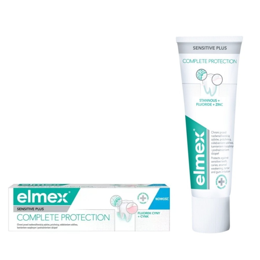 ELMEX COMPLETE PROTECTION SENSITIVE PLUS - pasta do zębów z fluorkiem cyny i cynkiem 75ml