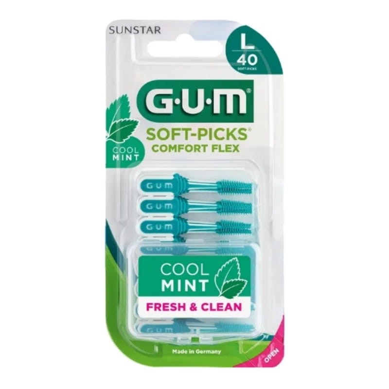 GUM Soft Picks Comfort Flex MINT L - elastyczne wykałaczki o smaku miętowym 40 szt.
